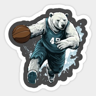 polar bear basketball player Sticker